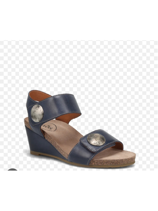 Taos Footwear Shoes - Carousel 3 Crazy Sexy Wedges sz 8-8.5 Dark Blue Bronze accents almost new!